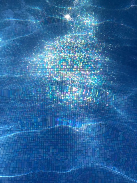 iridescent mosaic sicis pool tesserae blue 
