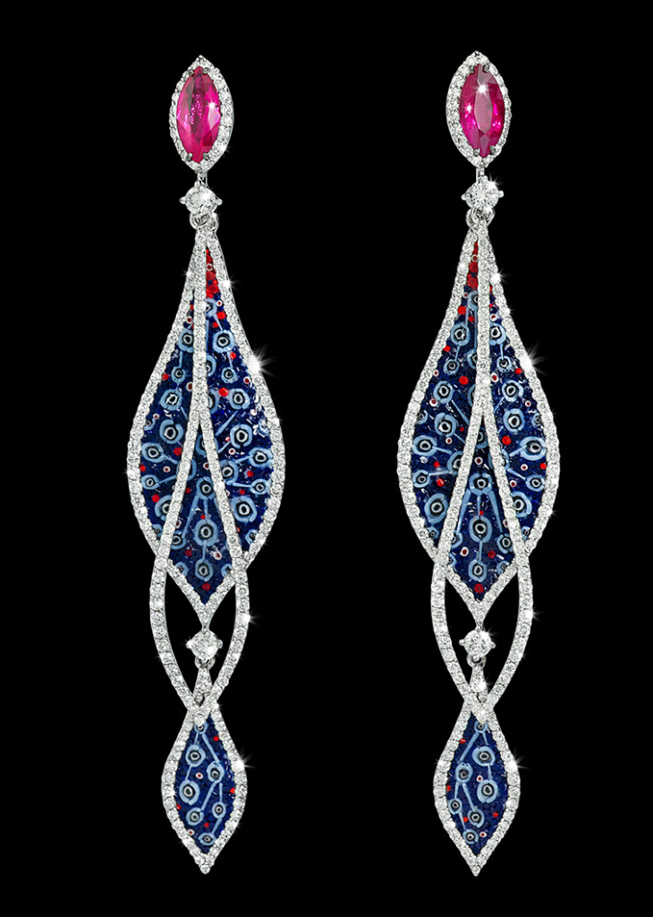 ER 54 Arabesque Ruby Earrings SDW2x BLACK 2