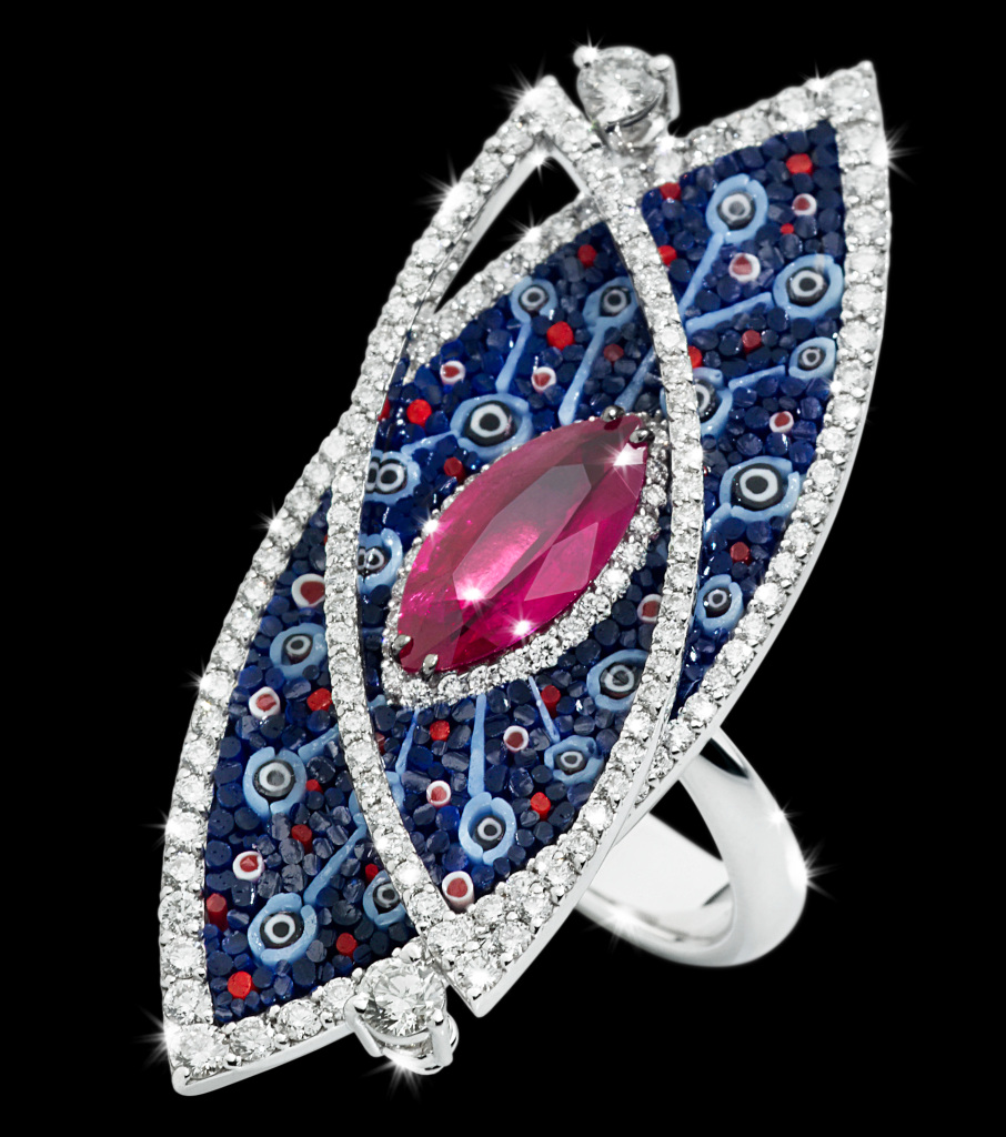 RN 97 Arabesque Ruby Ring SDW1 BLACK